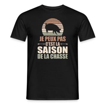 Je Peux Pas C'est La Saison De La Chasse - T-shirt homme - noir - Devant - AI Model Male 178 light (178cm)