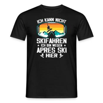 Je ne peux pas skier, je le fais à cause de l’après-ski - T-shirt homme - noir - Devant - AI Model Male 178 light (178cm)