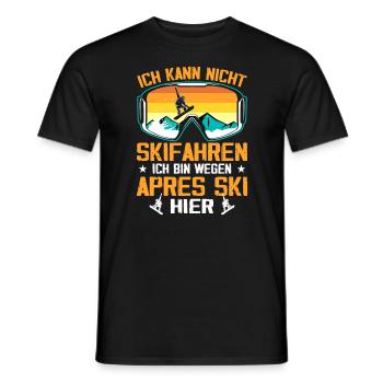 Je ne peux pas skier, je le fais à cause de l’après-ski - T-shirt homme - noir - Devant - AI Model Male 178 light (178cm)