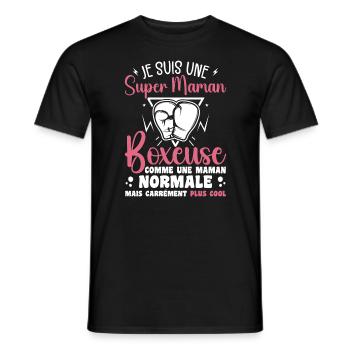 Maman Boxeuse Comme Maman Normale Mais Plus Cool - T-shirt homme - noir - Devant - AI Model Male 178 light (178cm)