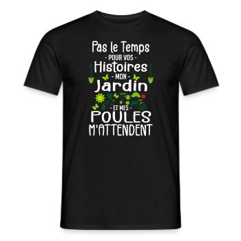 Jardin Poule Humour - Humour Jardinier - Men's T-Shirt - black - Front - AI Model Male 178 light (178cm)