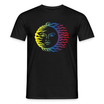 Sun symbol colorful - Men's T-Shirt - black - Front - AI Model Male 178 light (178cm)