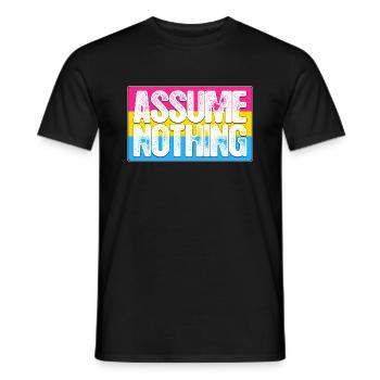 Assume Nothing Pansexual Pride Flag - Men's T-Shirt - black - Front - AI Model Male 178 light (178cm)