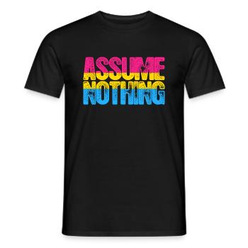Pansexual Pride Assume Nothing - Men's T-Shirt - black - Front - AI Model Male 178 light (178cm)