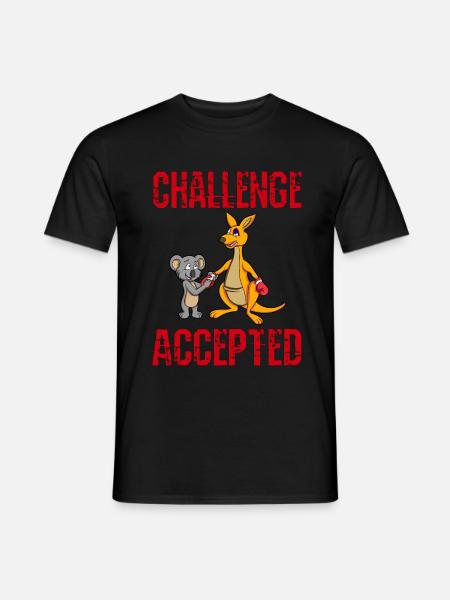 CHALLENGE ACCEPTED - Boxer Känguru + Koala Trainer - Männer T-Shirt - Schwarz