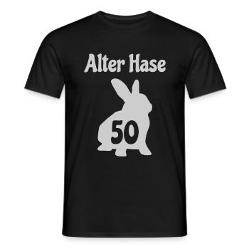 50. Geburtstag Alter Hase - Männer T-Shirt - Schwarz - Vorne - AI Model Male 178 light (178cm)