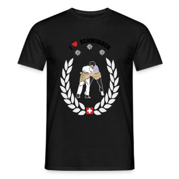 schwinger I love schwingen - Männer T-Shirt - Schwarz - Vorne - AI Model Male 178 light (178cm)