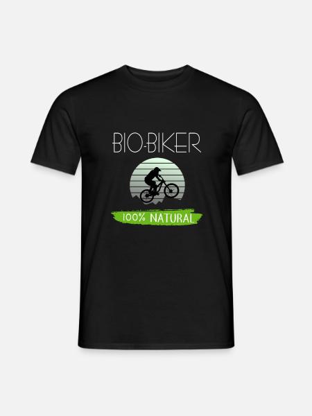Mountainbike MTB Fahrrad Bio Biker Natur Geschenk - Männer T-Shirt - Schwarz