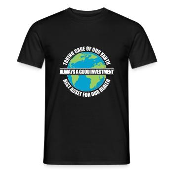 Investissez dans notre planète. Joyeux jour de la Terre. - T-shirt homme - noir - Devant - AI Model Male 178 light (178cm)