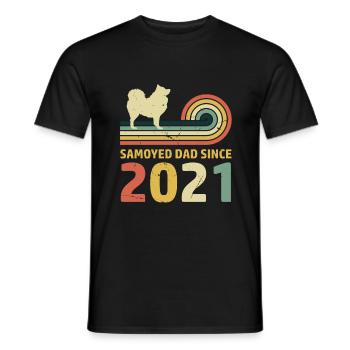 Samoyed Dad since 2021 - Men's T-Shirt - black - Front - AI Model Male 178 light (178cm)