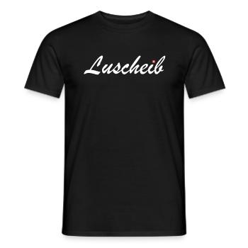 Luscheib | Schlitzohr, Schweiz, Schweizerdeutsch - Männer T-Shirt - Schwarz - Vorne - AI Model Male 178 light (178cm)