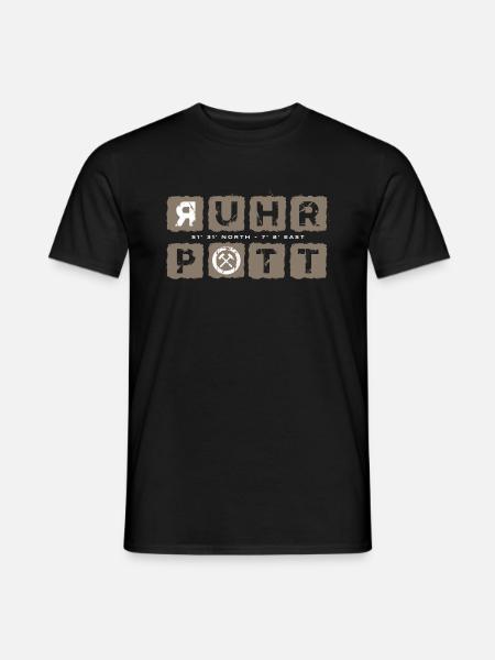 Ruhrpott GPS Koordinaten Vintage - Männer T-Shirt - Schwarz