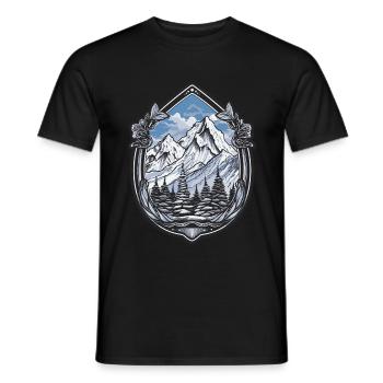 Montagne Alpi - T-shirt uomo - nero - Fronte - AI Model Male 178 light (178cm)