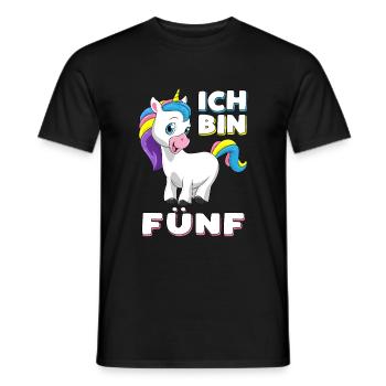 Ich bin 5 Jahre Einhorn 5. Geburtstag Geschenk - Männer T-Shirt - Schwarz - Vorne - AI Model Male 178 light (178cm)