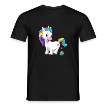 Einhorn Regenbogen Scheiße Einhornkacke Geschenk - Männer T-Shirt - Schwarz - Vorne - AI Model Male 178 light (178cm)