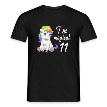 Je suis magique 11 Licorne 11 Cadeau d'anniversaire - T-shirt homme - noir - Devant - AI Model Male 178 light (178cm)