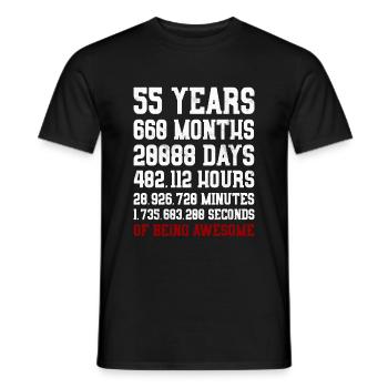 55 Years of being awesome Geschenk 55. Geburtstag - Männer T-Shirt - Schwarz - Vorne - AI Model Male 178 light (178cm)