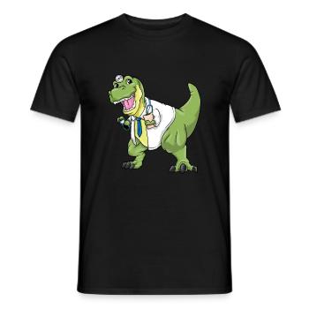 T-Rex docteur costume carnaval docteur dinosaure - T-shirt homme - noir - Devant - AI Model Male 178 light (178cm)