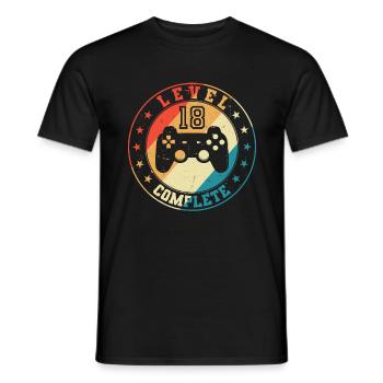 Level 18 Complete 18. Geburtstag Geschenk - Männer T-Shirt - Schwarz - Vorne - AI Model Male 178 light (178cm)