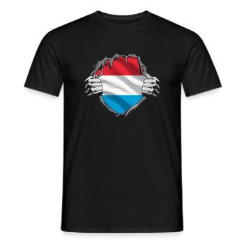 Luxembourg Flag Luxembourg flag Home - Men's T-Shirt - black - Front - AI Model Male 178 light (178cm)