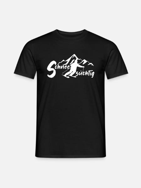 schneesüchtig - Männer T-Shirt - Schwarz