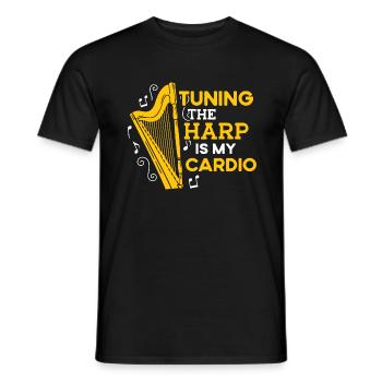Tuning The Harp Is My Harmony Funny Harpist - Men's T-Shirt - black - Front - AI Model Male 178 light (178cm)
