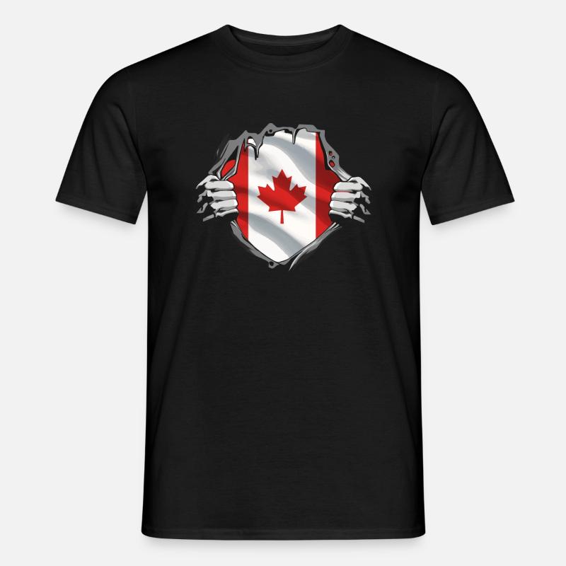 Drapeau du Canada Feuille d’érable Drapeau canadien Canada - T-shirt homme - noir