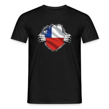 Chili Drapeau Amérique du Sud Drapeau Chili Vintage - T-shirt homme - noir - Devant - AI Model Male 178 light (178cm)