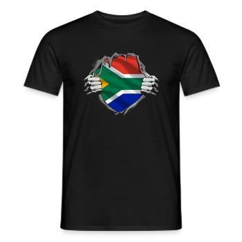 South Africa Flag Africa South African Flag - Men's T-Shirt - black - Front - AI Model Male 178 light (178cm)