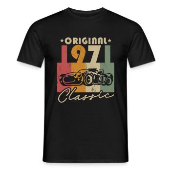 Millésime 1971 Vintage Car Anniversaire Cadeau - T-shirt homme - noir - Devant - AI Model Male 178 light (178cm)