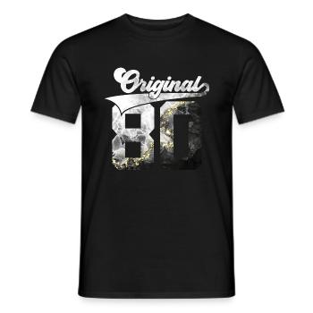 46TH BIRTHDAY 46 YEARS ORIGINAL 1980 - Men's T-Shirt - black - Front - AI Model Male 178 light (178cm)