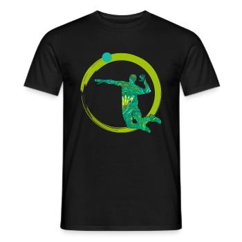 Volleyball player E 71 - Men's T-Shirt - black - Front - AI Model Male 178 light (178cm)