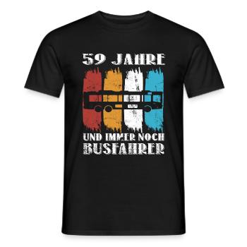 Busfahrer 59 Jahre Busfahren 59 Geburtstag Spruch - Männer T-Shirt - Schwarz - Vorne - AI Model Male 178 light (178cm)