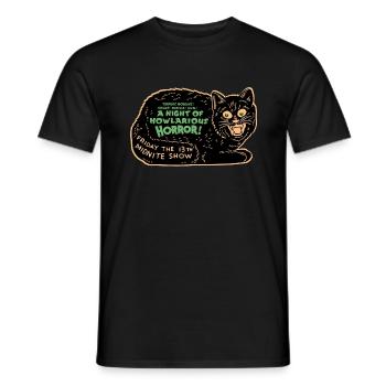 Vintage Halloween Black Cat Night of Horror - Men's T-Shirt - black - Front - AI Model Male 178 light (178cm)