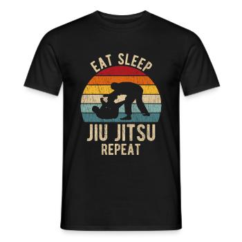 Brazilian Jiu Jitsu Cadeau BJJ Rétro Vintage - T-shirt homme - noir - Devant - AI Model Male 178 light (178cm)