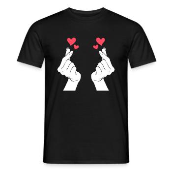 K-Pop Herz K-Drama Musik Südkoera - Männer T-Shirt - Schwarz - Vorne - AI Model Male 178 light (178cm)