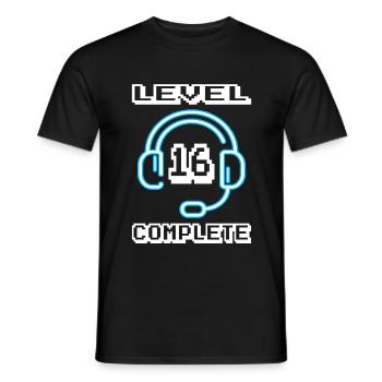 Cadeau de joueur du 16e anniversaire - T-shirt homme - noir - Devant - AI Model Male 178 light (178cm)