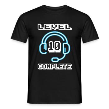 10e anniversaire 10 ans cadeau joueur - T-shirt homme - noir - Devant - AI Model Male 178 light (178cm)