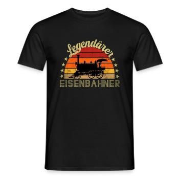 Legendärer Eisenbahner , Eisenbahn Beruf Vintage - Männer T-Shirt - Schwarz - Vorne - AI Model Male 178 light (178cm)