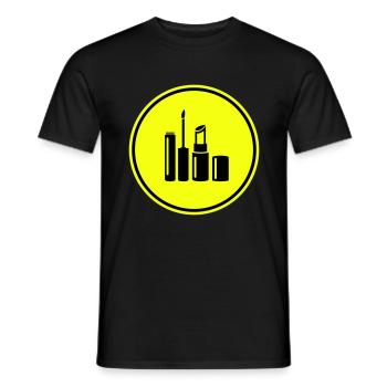 Make Up Cosmetics Icon - Men's T-Shirt - black - Front - AI Model Male 178 light (178cm)