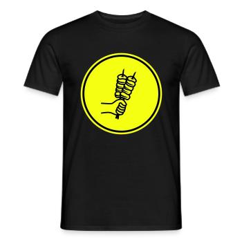 Spieß grill Icon - Männer T-Shirt - Schwarz - Vorne - AI Model Male 178 light (178cm)