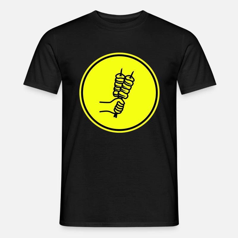 Spieß grill Icon - Männer T-Shirt - Schwarz