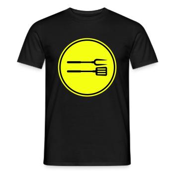 Grill tongs Grill Symbol - Men's T-Shirt - black - Front - AI Model Male 178 light (178cm)