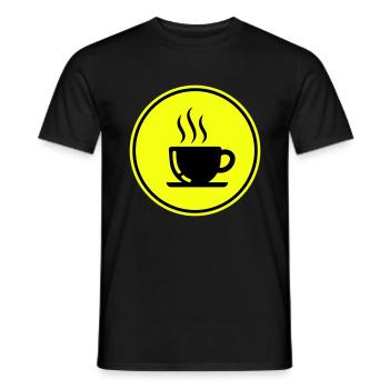 Coffee cup - Men's T-Shirt - black - Front - AI Model Male 178 light (178cm)
