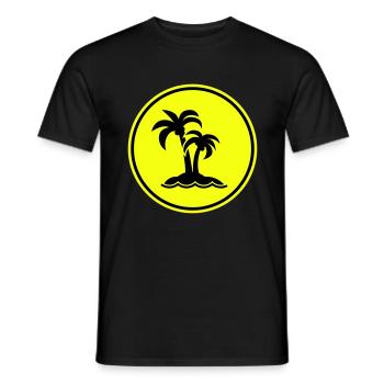 palm island symbol - Men's T-Shirt - black - Front - AI Model Male 178 light (178cm)