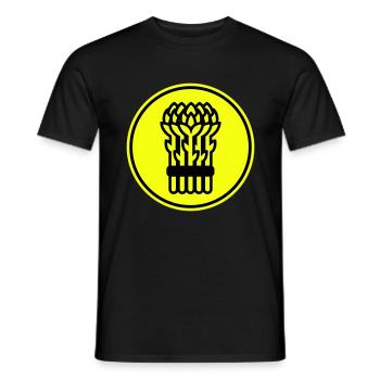 Cercle d’icônes d’asperges - T-shirt homme - noir - Devant - AI Model Male 178 light (178cm)