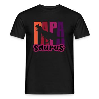 Papasaurus Fête des Pères Dinosaure T-Rex Idée Cadeau - T-shirt homme - noir - Devant - AI Model Male 178 light (178cm)
