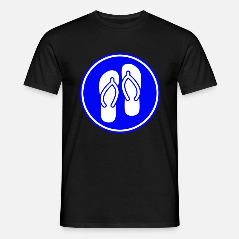Badelatschen icon - Männer T-Shirt - Schwarz