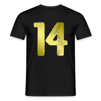14 Zahl Trikot - Männer T-Shirt - Schwarz - Vorne - AI Model Male 178 light (178cm)