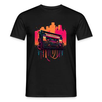 Retro Mixtape - Männer T-Shirt - Schwarz - Vorne - AI Model Male 178 light (178cm)
